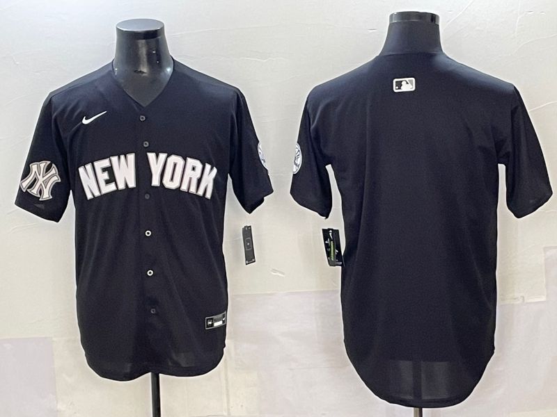 Men 2025 New York Yankees Blank Black Nike MLB Jersey style 003